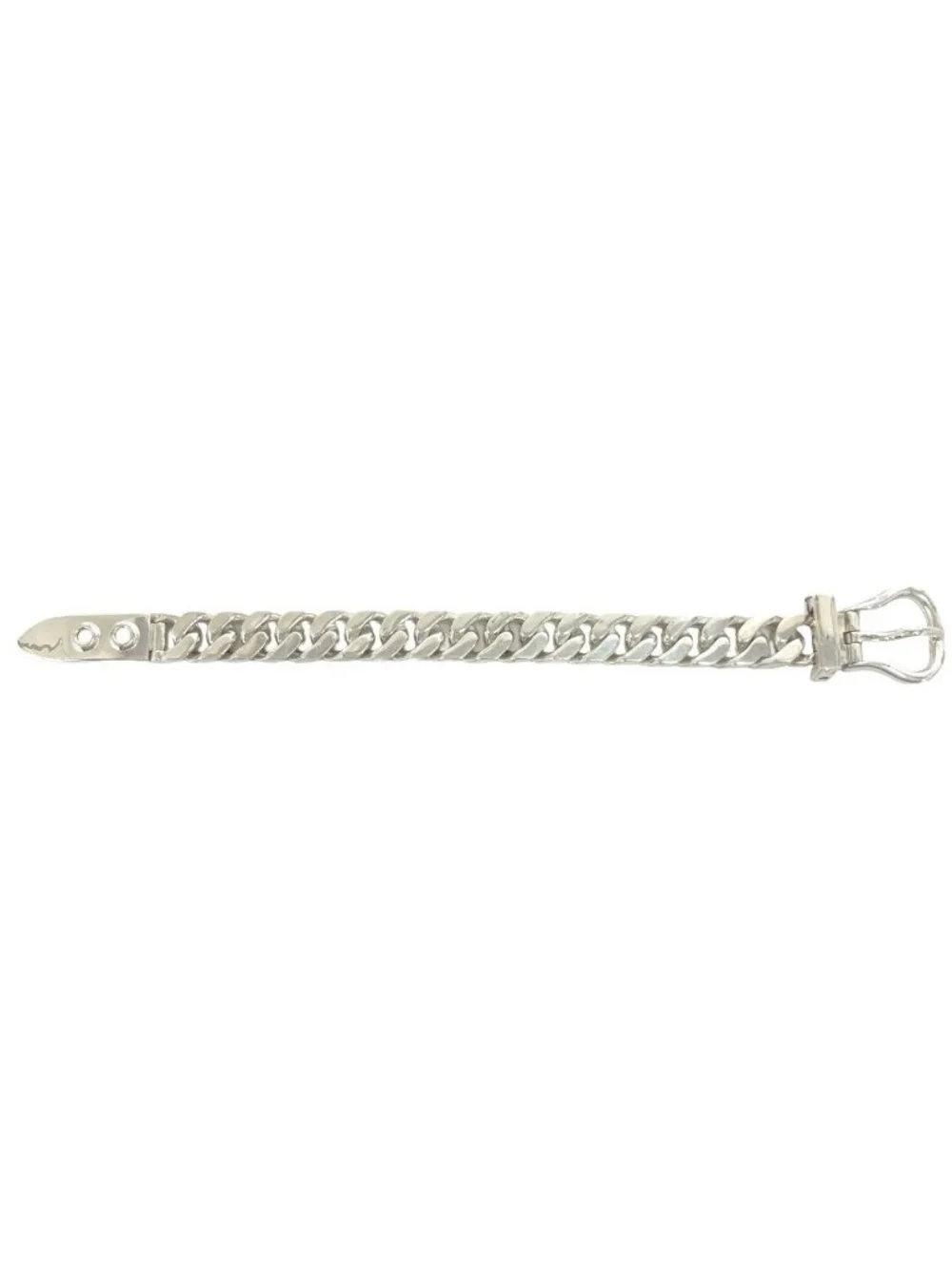 Hermes Vintage Boucles Sellier MM Bracelet 925 Sterling Silver